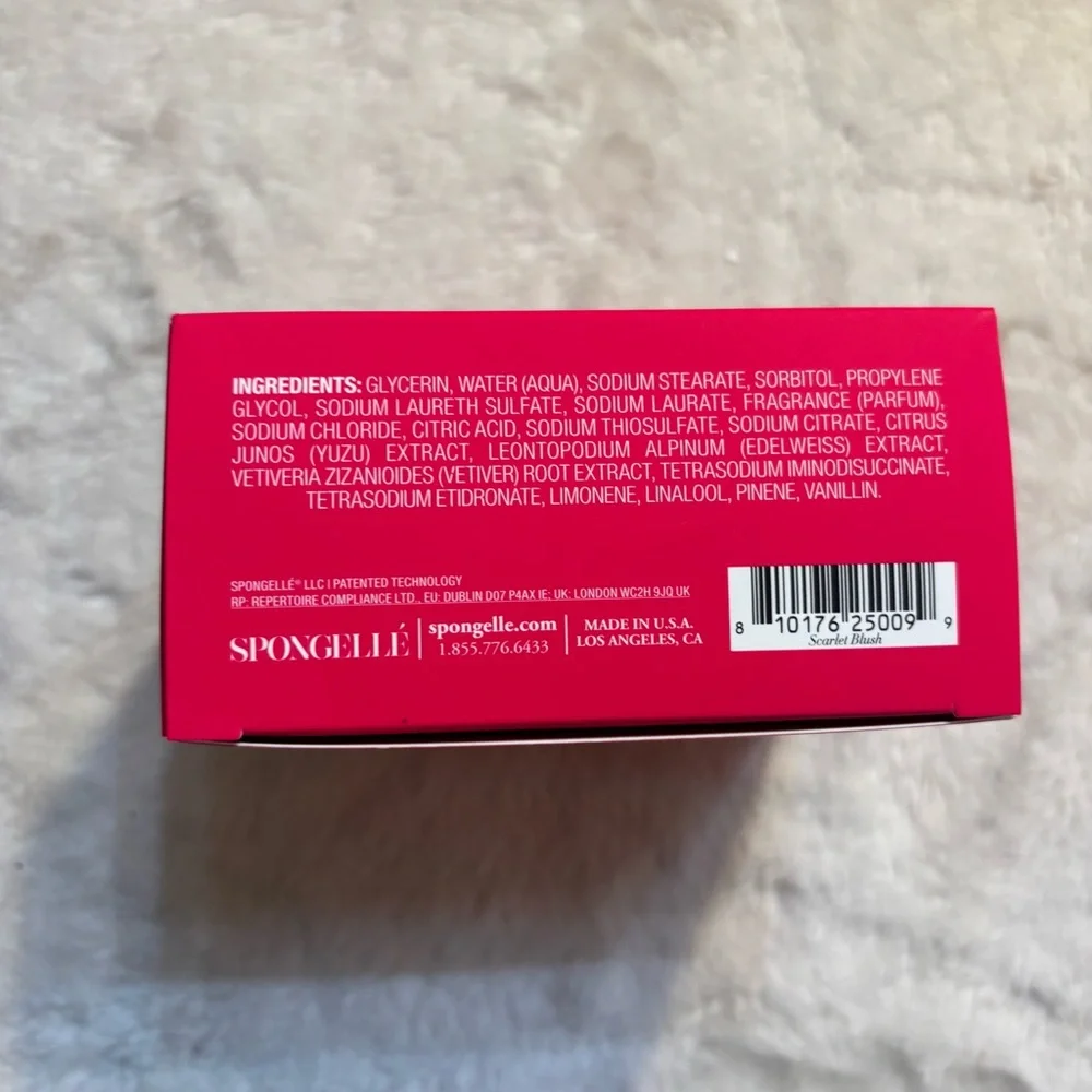 NEW Spongelle Scarlet Blush Exfoliating Buffer Body Wash Infused Red Pink NIB